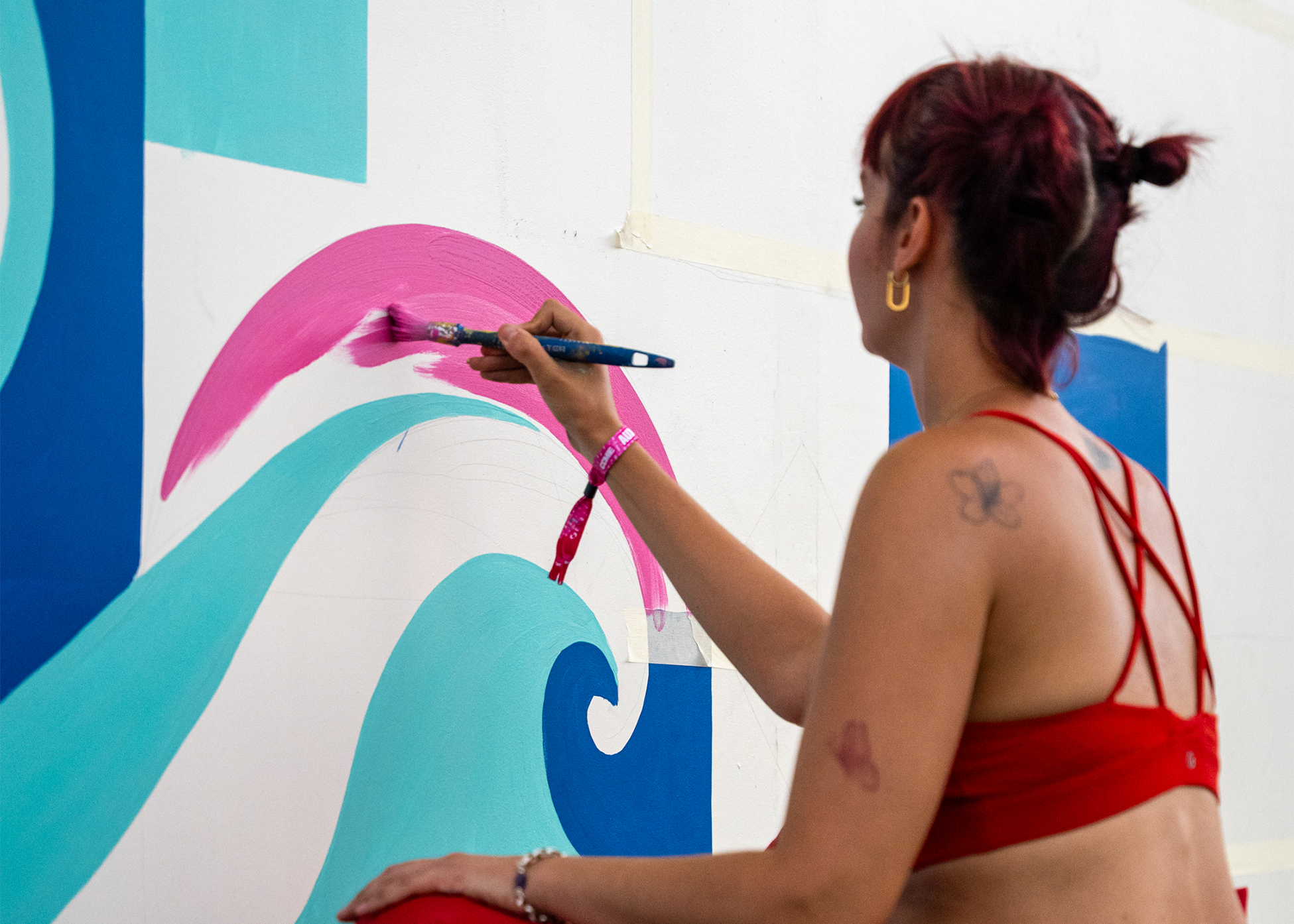 accion live painting dos monos rojos ccme